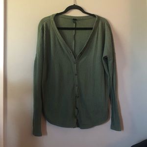 Green cardigan
